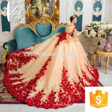 Luxurious Wedding Dress 2017 Haute Couture Heavy Beaded Bridal Dress Embroidery Lace Wedding Dress Ball Gown Red